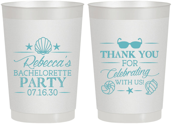 Personalized Bachelorette 22 oz Frosted Cups - Beach | 60177