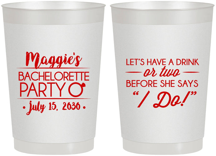 Personalized Bachelorette 22 oz Frosted Cups - Before She Says I Do | 60179