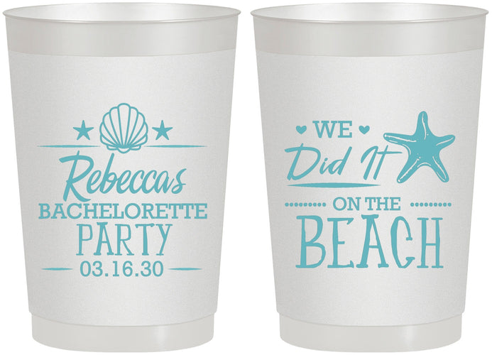 Personalized Bachelorette 22 oz Frosted Cups - Beach | 60183