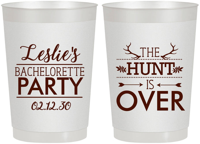 Personalized Bachelorette 22 oz Frosted Cups - The Hunt Is Over | 60184