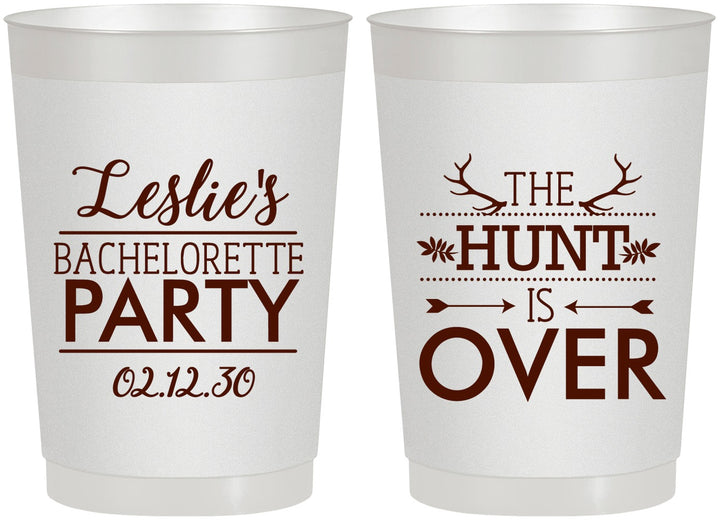 Personalized Bachelorette 22 oz Frosted Cups - The Hunt Is Over | 60184