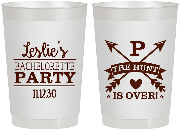 Personalized Bachelorette 22 oz Frosted Cups - The Hunt Is Over | 60186
