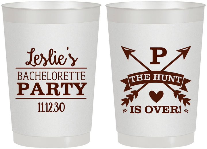 Personalized Bachelorette 22 oz Frosted Cups - The Hunt Is Over | 60186