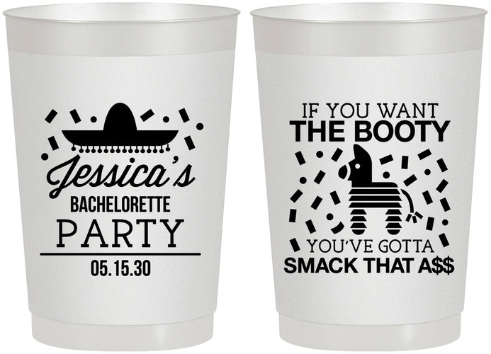 Personalized Bachelorette 22 oz Frosted Cups - Smack That Ass | 60192