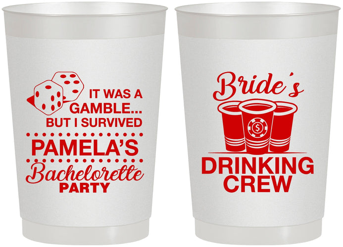 Personalized Bachelorette 22 oz Frosted Cups - Las Vegas | 60194