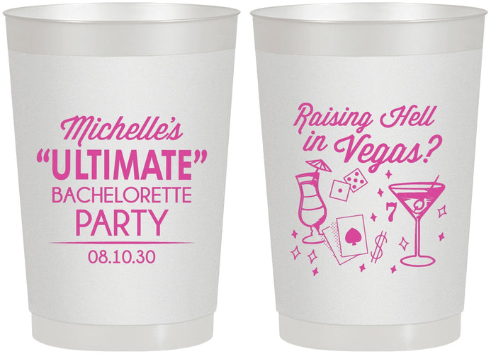 Personalized Bachelorette 22 oz Frosted Cups - Raising Hell In Vegas | 60196