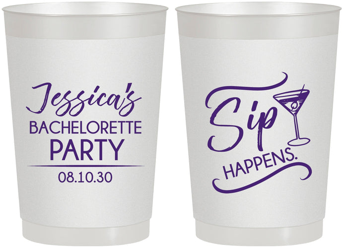 Personalized Bachelorette 22 oz Frosted Cups - Sip Happens | 60197
