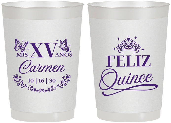 Personalized Quinceanera 22 oz Frosted Cups - Mis Quince Anos | 70000