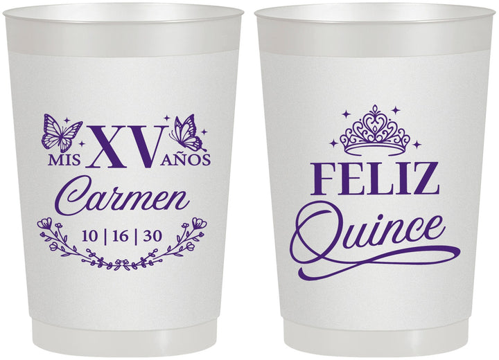 Personalized Quinceanera 22 oz Frosted Cups - Mis Quince Anos | 70000