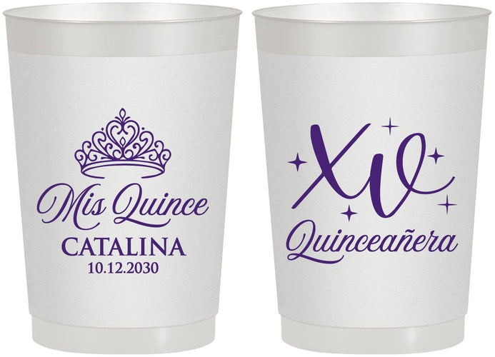 Personalized Quinceanera 22 oz Frosted Cups - Mis Quince Anos | 70002