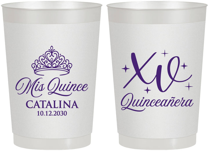 Personalized Quinceanera 22 oz Frosted Cups - Mis Quince Anos | 70002