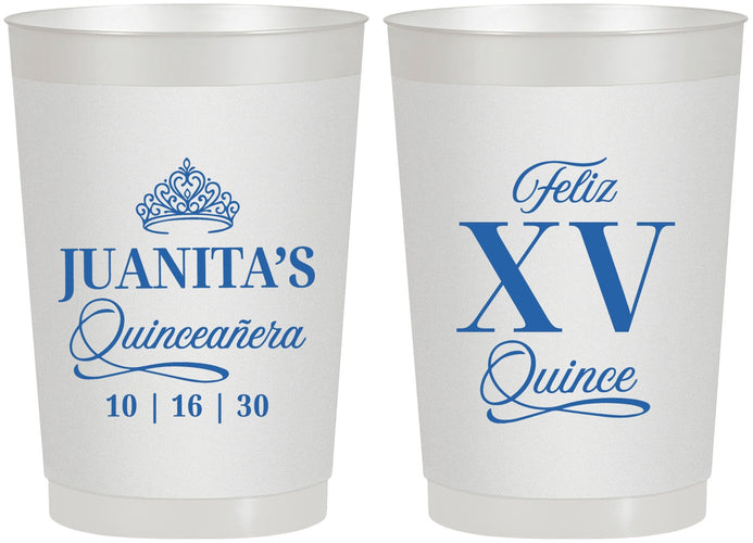Personalized Quinceanera 22 oz Frosted Cups - Mis Quince Anos | 70003