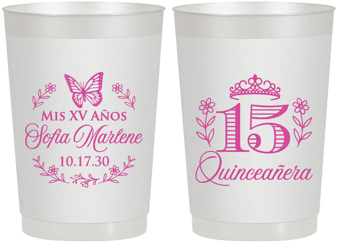 Personalized Quinceanera 22 oz Frosted Cups - Mis Quince Anos | 70007