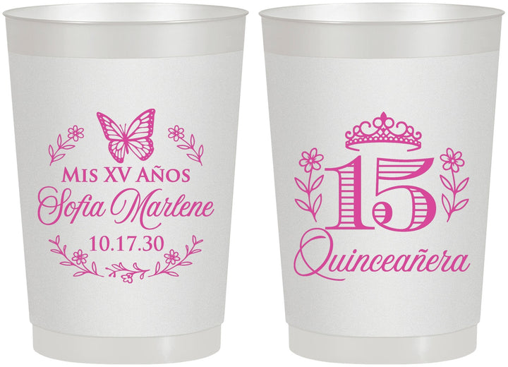 Personalized Quinceanera 22 oz Frosted Cups - Mis Quince Anos | 70007