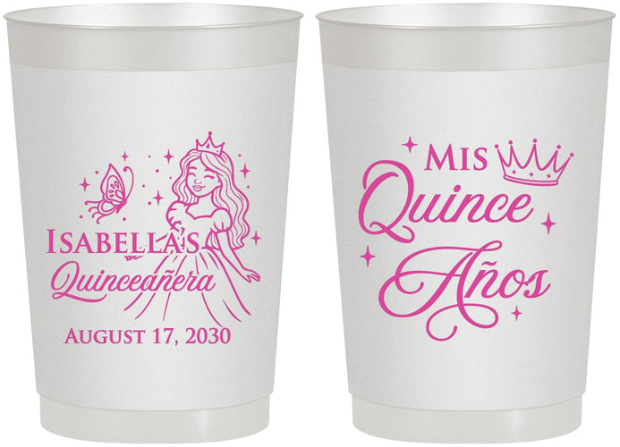 Personalized Quinceanera 22 oz Frosted Cups - Mis Quince Anos | 70012