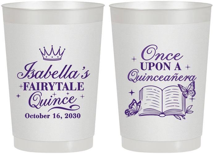Personalized Quinceanera 22 oz Frosted Cups - Once Upon A Quince | 70013