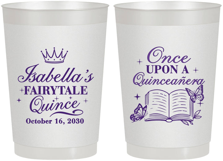 Personalized Quinceanera 22 oz Frosted Cups - Once Upon A Quince | 70013