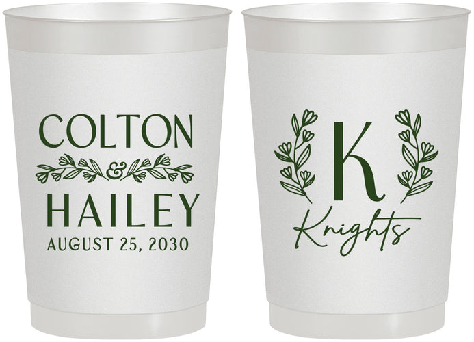 Personalized Wedding 22 oz Frosted Cups - Monogram | 800