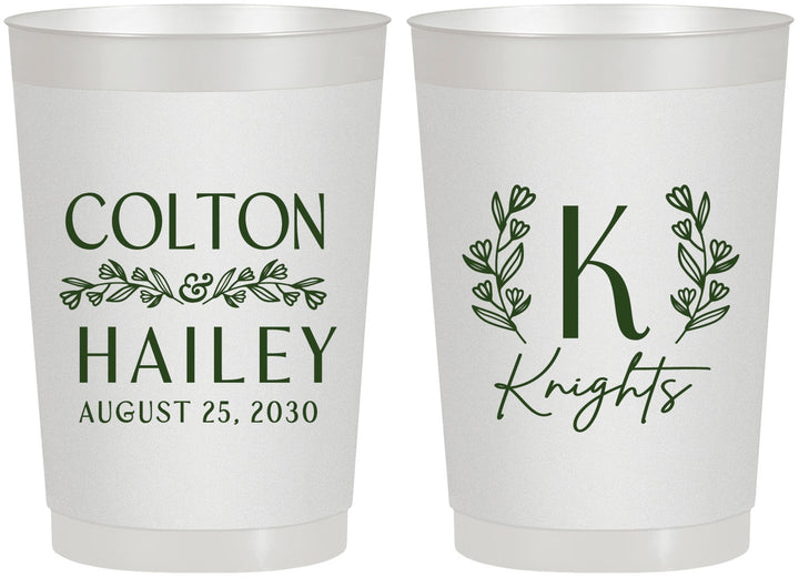 Personalized Wedding 22 oz Frosted Cups - Monogram | 800