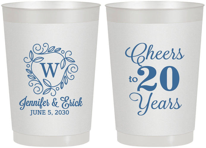 Personalized Anniversary 22 oz Frosted Cups - Cheers To 20 Years | 80001