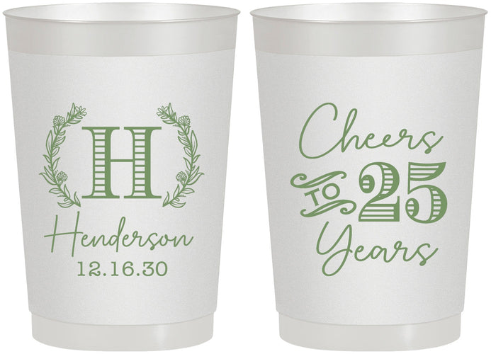 Personalized Anniversary 22 oz Frosted Cups - Cheers To 25 Years | 80002