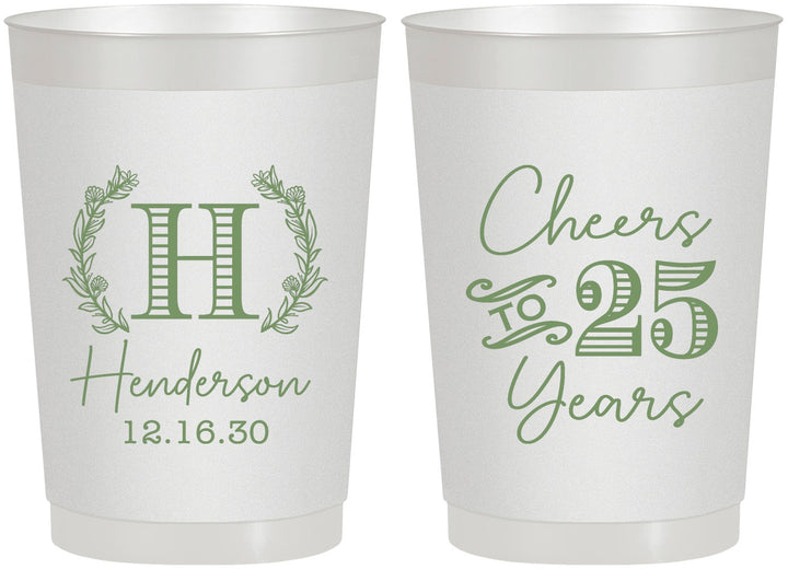 Personalized Anniversary 22 oz Frosted Cups - Cheers To 25 Years | 80002