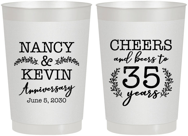 Personalized Anniversary 22 oz Frosted Cups - Cheers To 35 Years | 80004