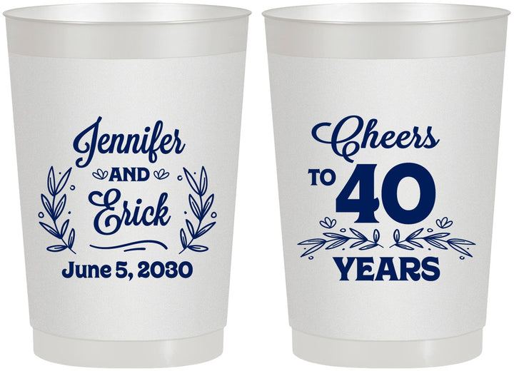 Personalized Anniversary 22 oz Frosted Cups - Cheers To 40 Years | 80005