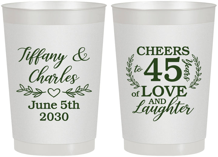 Personalized Anniversary 22 oz Frosted Cups - Cheers To 45 Years | 80006