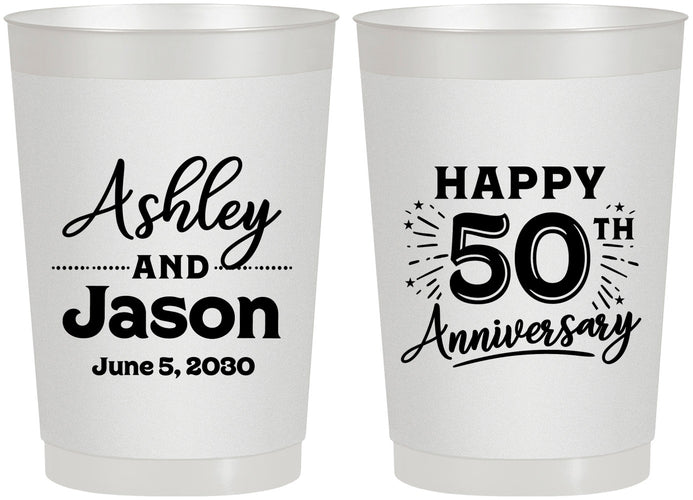Personalized Anniversary 22 oz Frosted Cups - 50th Wedding | 80007