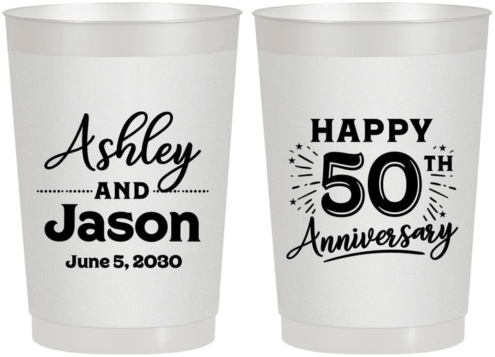 Personalized Anniversary 22 oz Frosted Cups - 50th Wedding | 80007