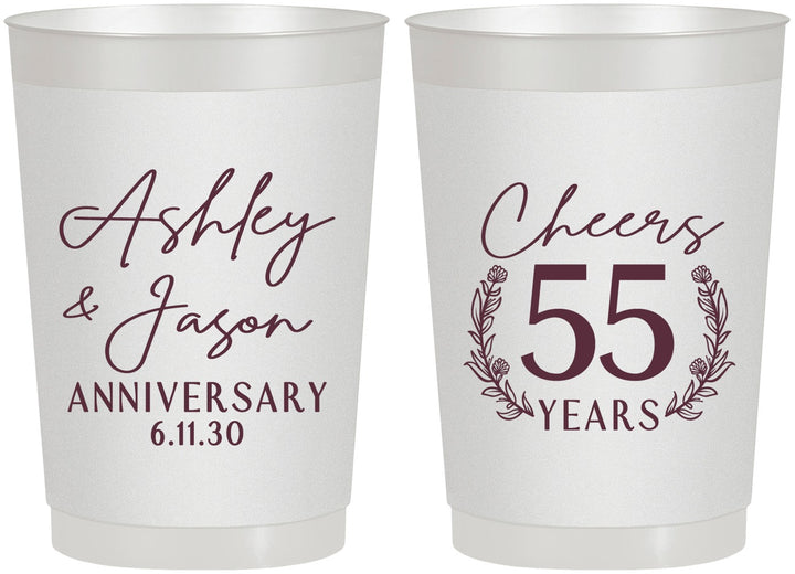Personalized Anniversary 22 oz Frosted Cups - Cheers To 55 Years | 80008
