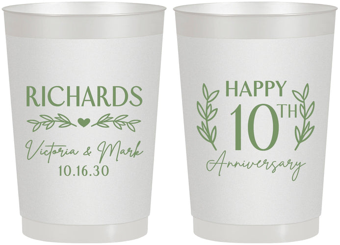 Personalized Anniversary 22 oz Frosted Cups - 10th Wedding | 80010