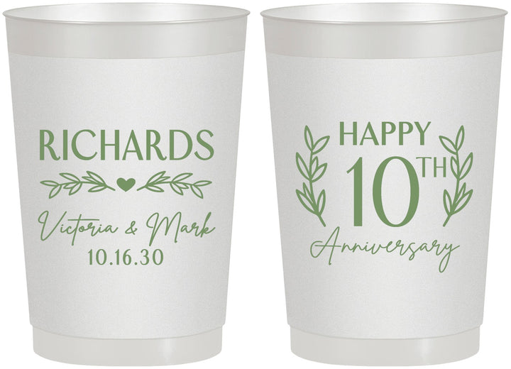 Personalized Anniversary 22 oz Frosted Cups - 10th Wedding | 80010