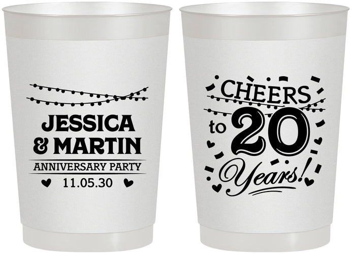 Personalized Anniversary 22 oz Frosted Cups - Cheers To 20 Years | 80011
