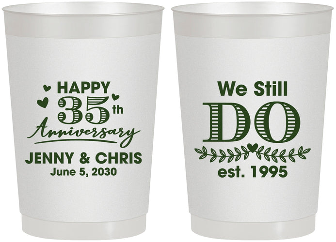 Personalized Anniversary 22 oz Frosted Cups - 35th Wedding | 80014