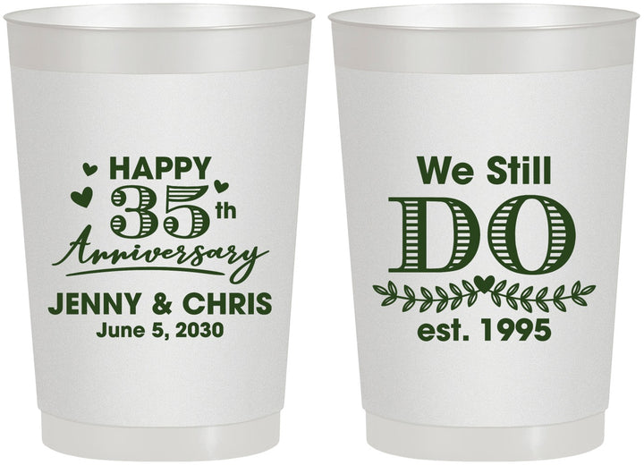 Personalized Anniversary 22 oz Frosted Cups - 35th Wedding | 80014
