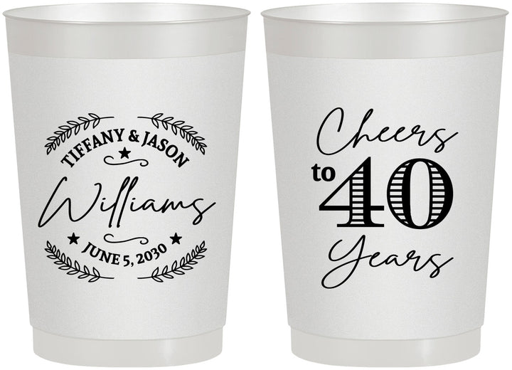 Personalized Anniversary 22 oz Frosted Cups - Cheers To 40 Years | 80015
