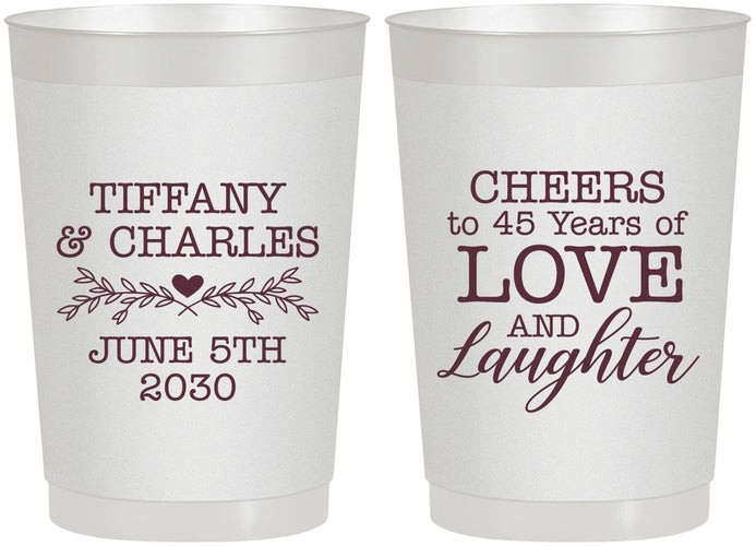 Personalized Anniversary 22 oz Frosted Cups - Cheers To 45 Years | 80016