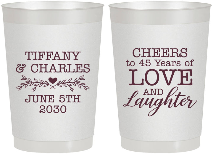 Personalized Anniversary 22 oz Frosted Cups - Cheers To 45 Years | 80016