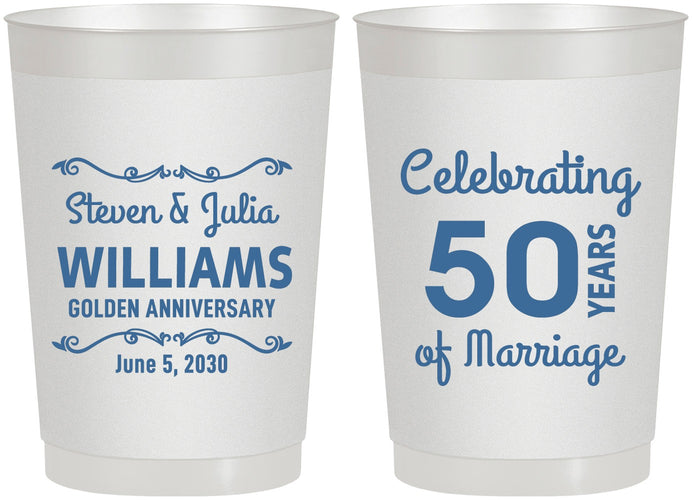 Personalized Anniversary 22 oz Frosted Cups - 50 Years Of Marriage | 80017