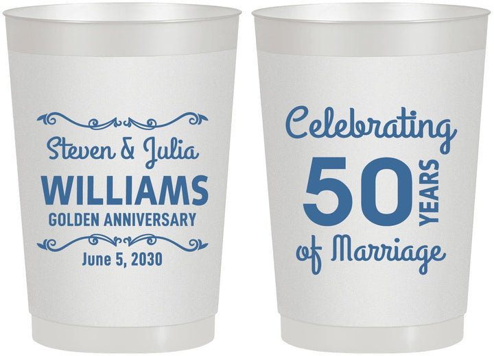 Personalized Anniversary 22 oz Frosted Cups - 50 Years Of Marriage | 80017