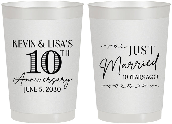 Personalized Anniversary 22 oz Frosted Cups - 10 Years Down | 80020