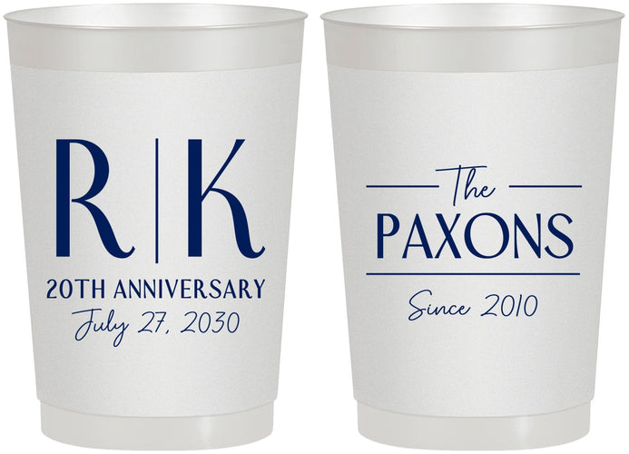 Personalized Anniversary 22 oz Frosted Cups - 20th Wedding | 80021
