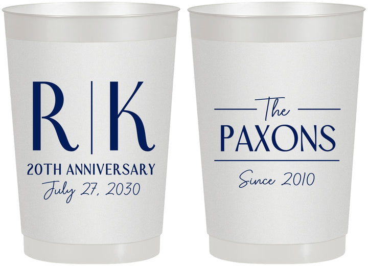Personalized Anniversary 22 oz Frosted Cups - 20th Wedding | 80021