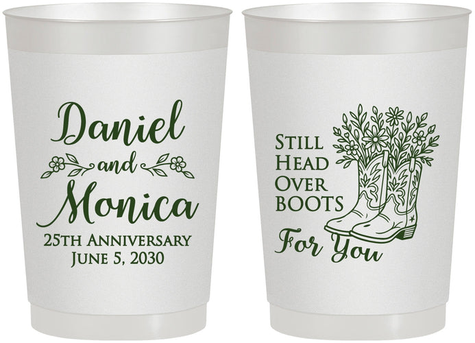 Personalized Anniversary 22 oz Frosted Cups - 25th Wedding | 80022