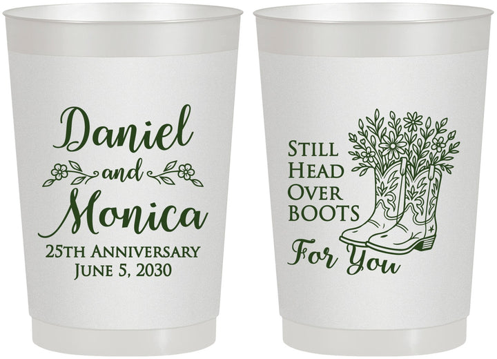 Personalized Anniversary 22 oz Frosted Cups - 25th Wedding | 80022