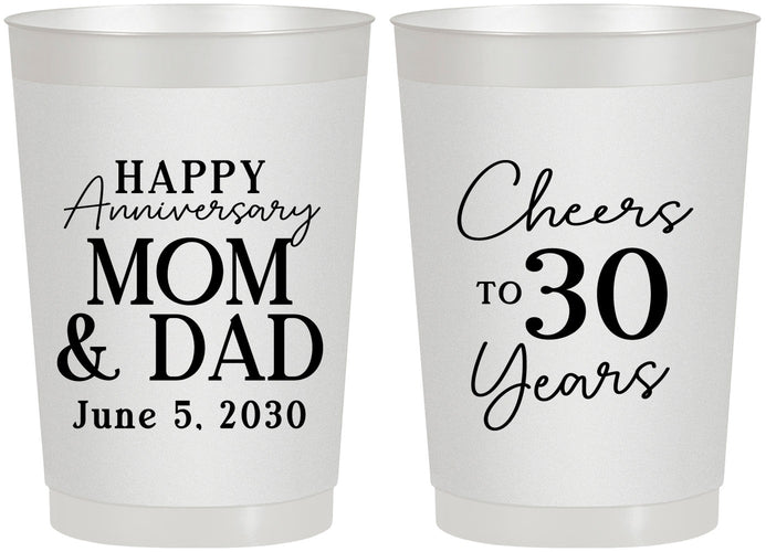Personalized Anniversary 22 oz Frosted Cups - Cheers To 30 Years | 80023