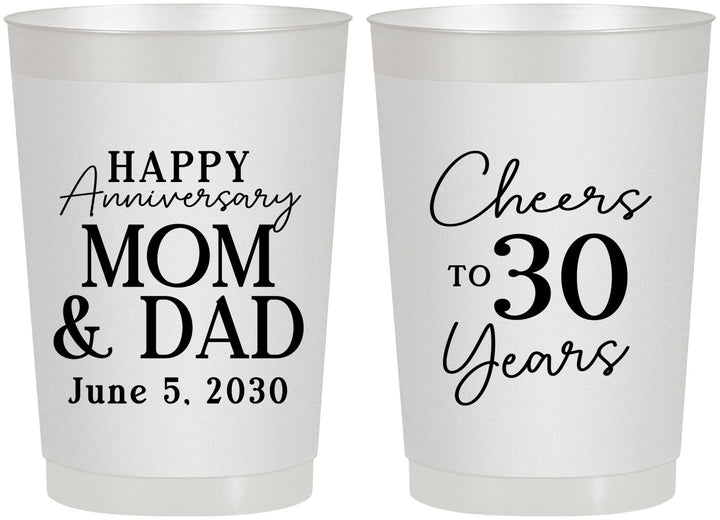 Personalized Anniversary 22 oz Frosted Cups - Cheers To 30 Years | 80023