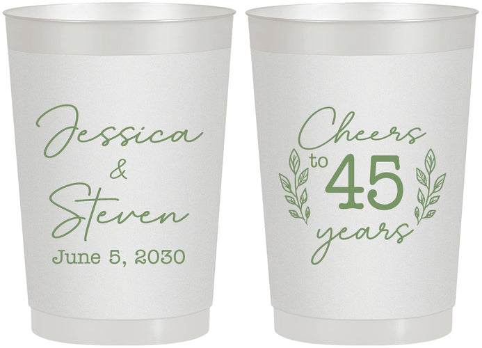 Personalized Anniversary 22 oz Frosted Cups - Cheers To 45 Years | 80026